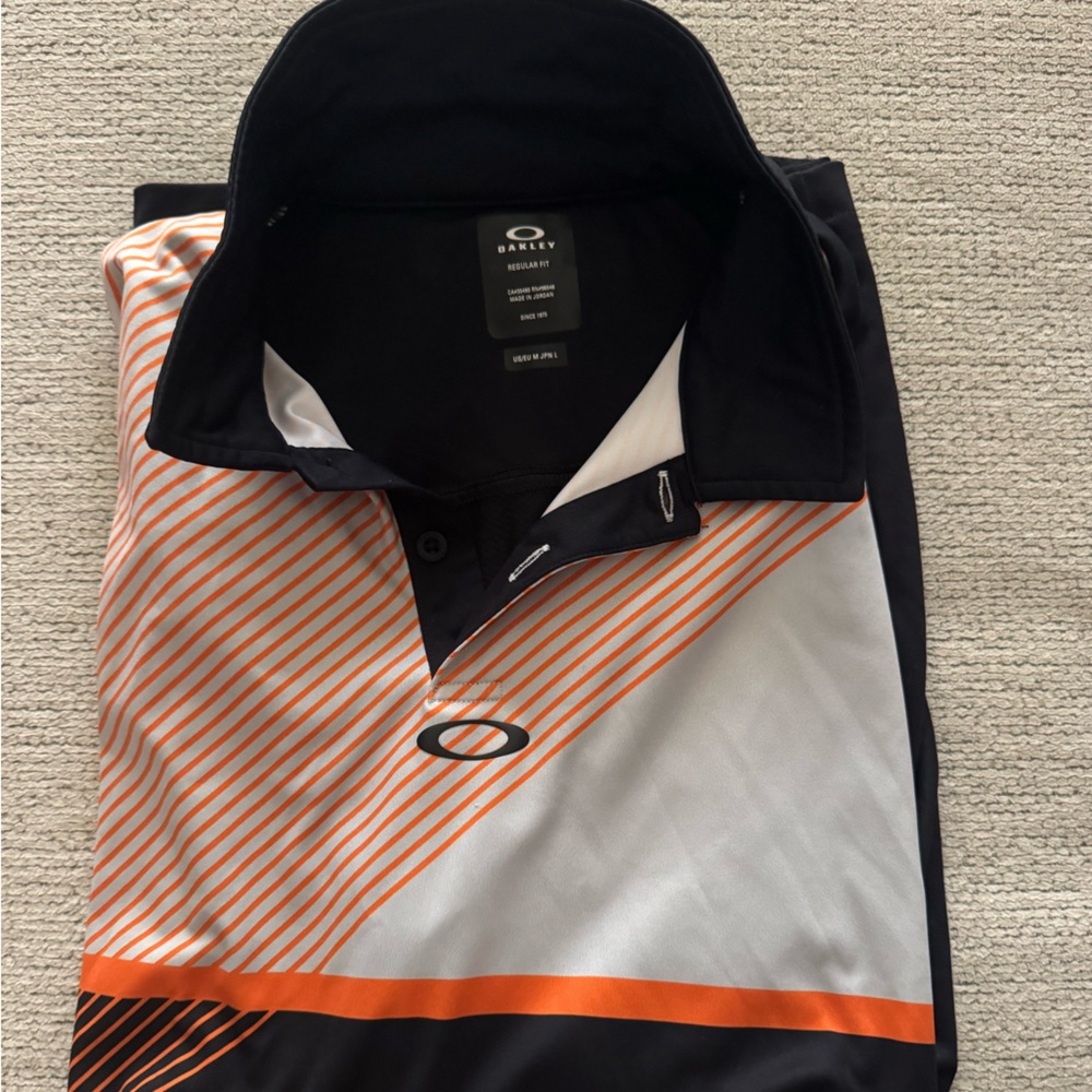 Oakley Black and Orange Polo Shirt